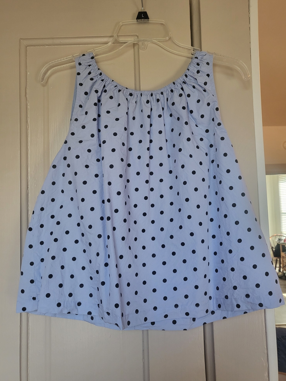 Light Blue Polka Dot Sleeveless Tank Top